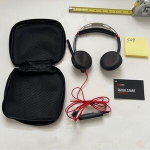 Poly Black and Red Headset with Case